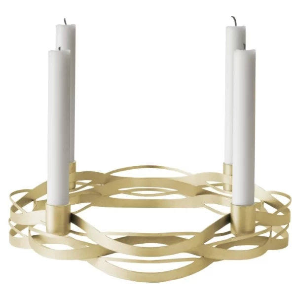 Aktion ? Stelton Tangle Adventskranz-Kerzenhalter – W 26,5 Cm – L 26,5 Cm – H 6 Cm – Messing ? 1