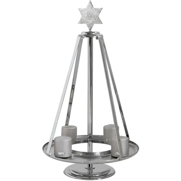 Brandneu ? Fink Living Fink CARUS Adventskranz – Ø 46 Cm – Höhe 82 Cm – Silberfarben ? 3