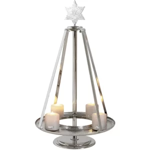 Brandneu ? Fink Living Fink CARUS Adventskranz – Ø 46 Cm – Höhe 82 Cm – Silberfarben ? 22