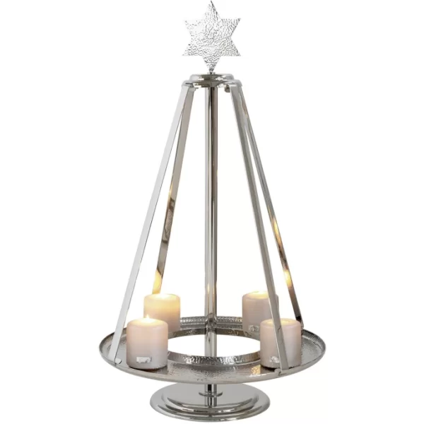 Brandneu ? Fink Living Fink CARUS Adventskranz – Ø 46 Cm – Höhe 82 Cm – Silberfarben ? 4