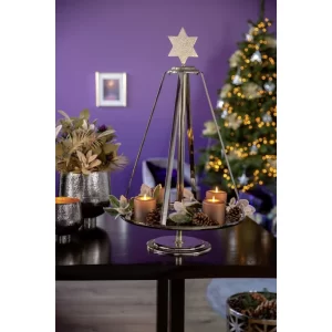 Brandneu ? Fink Living Fink CARUS Adventskranz – Ø 46 Cm – Höhe 82 Cm – Silberfarben ? 28