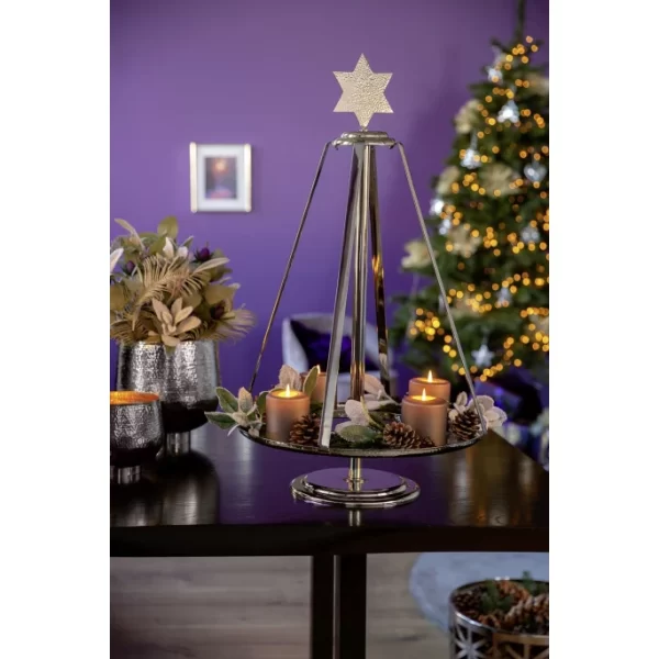 Brandneu ? Fink Living Fink CARUS Adventskranz – Ø 46 Cm – Höhe 82 Cm – Silberfarben ? 7