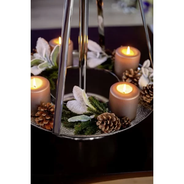 Brandneu ? Fink Living Fink CARUS Adventskranz – Ø 46 Cm – Höhe 82 Cm – Silberfarben ? 15