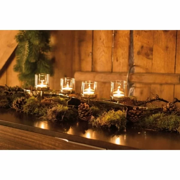 Brandneu ? Fink Living Fink MELODY Teelichthalter 4-flammig – Länge 58,5 Cm – Höhe 11 Cm – Vernickelt ⌛ 4